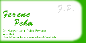 ferenc pehm business card